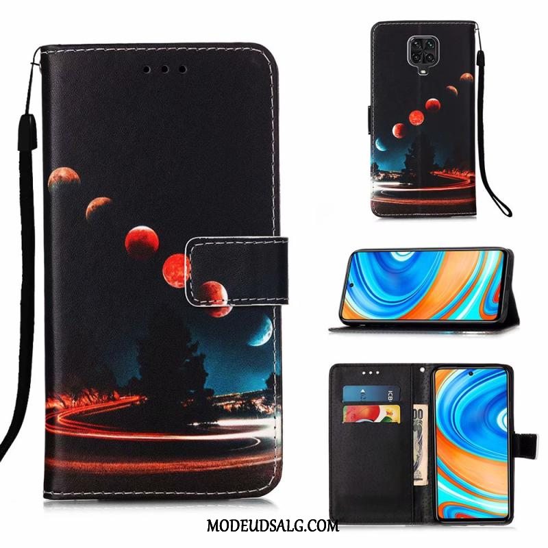 Redmi Note 9 Pro Etui / Cover Blød Blå Rød Lædertaske Clamshell