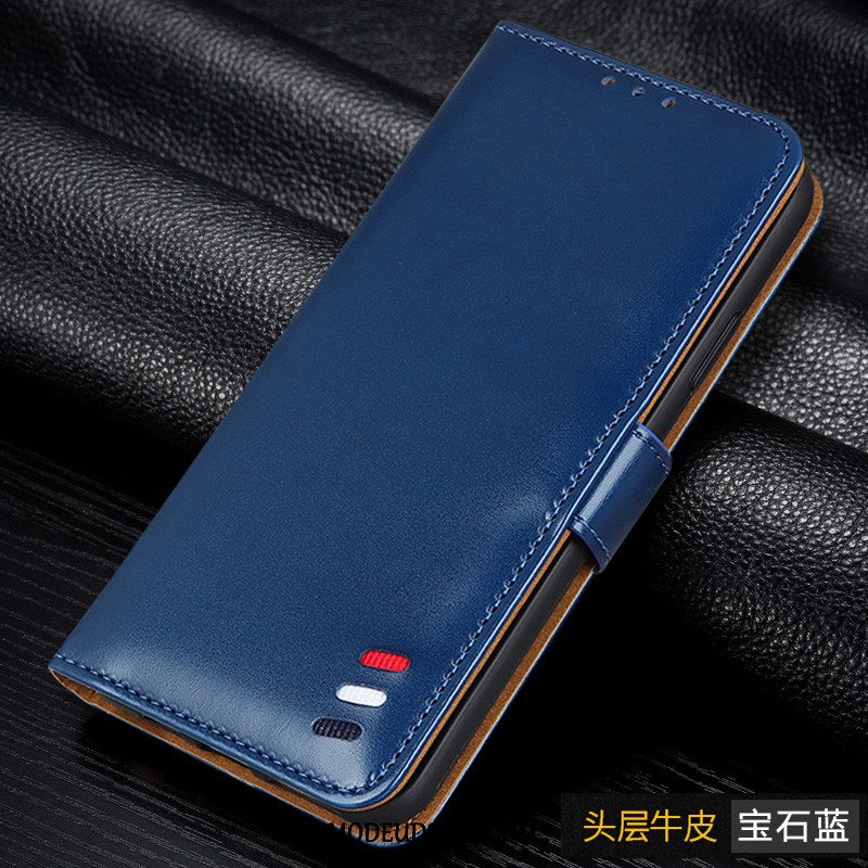 Redmi Note 9 Pro Etui / Cover Lædertaske Ægte Læder Lille Sektion Magnetisk Spænde Folio