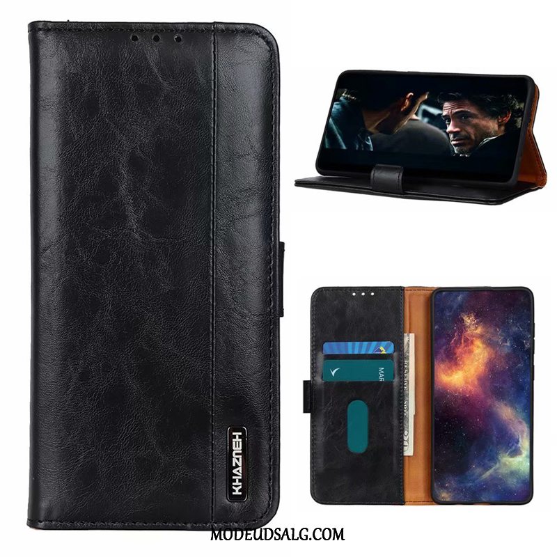 Redmi Note 9 Pro Etui Rød Brun Anti-fald Folio Business