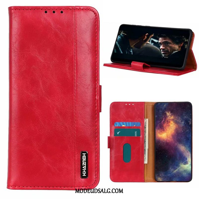 Redmi Note 9 Pro Etui Rød Brun Anti-fald Folio Business