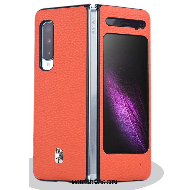 Samsung Fold Etui Anti-fald Fold Orange Cover Mønster