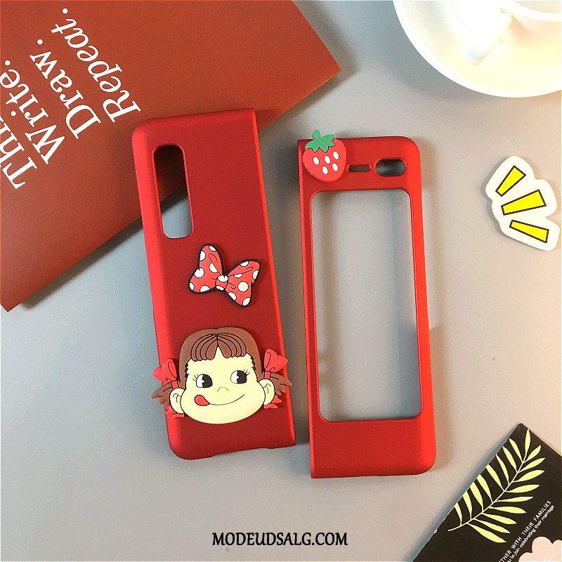 Samsung Fold Etui Cartoon Rød Alt Inklusive Cover Nubuck