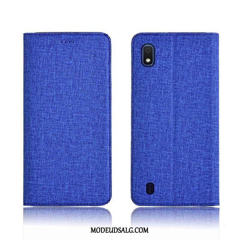 Samsung Galaxy A10 Etui / Cover Bomuld Og Linned Ny Lædertaske Lyserød Clamshell