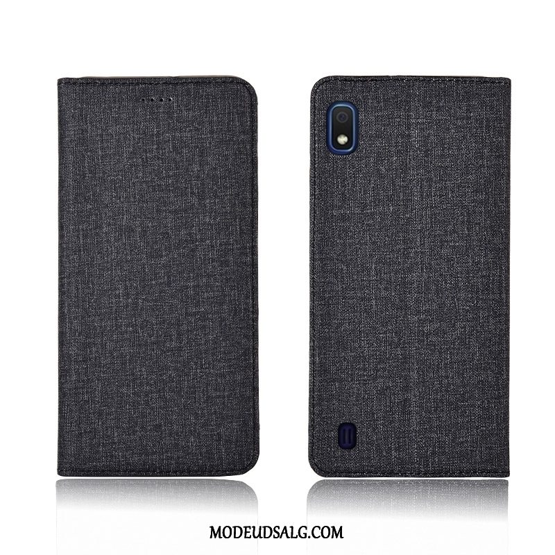 Samsung Galaxy A10 Etui / Cover Bomuld Og Linned Ny Lædertaske Lyserød Clamshell