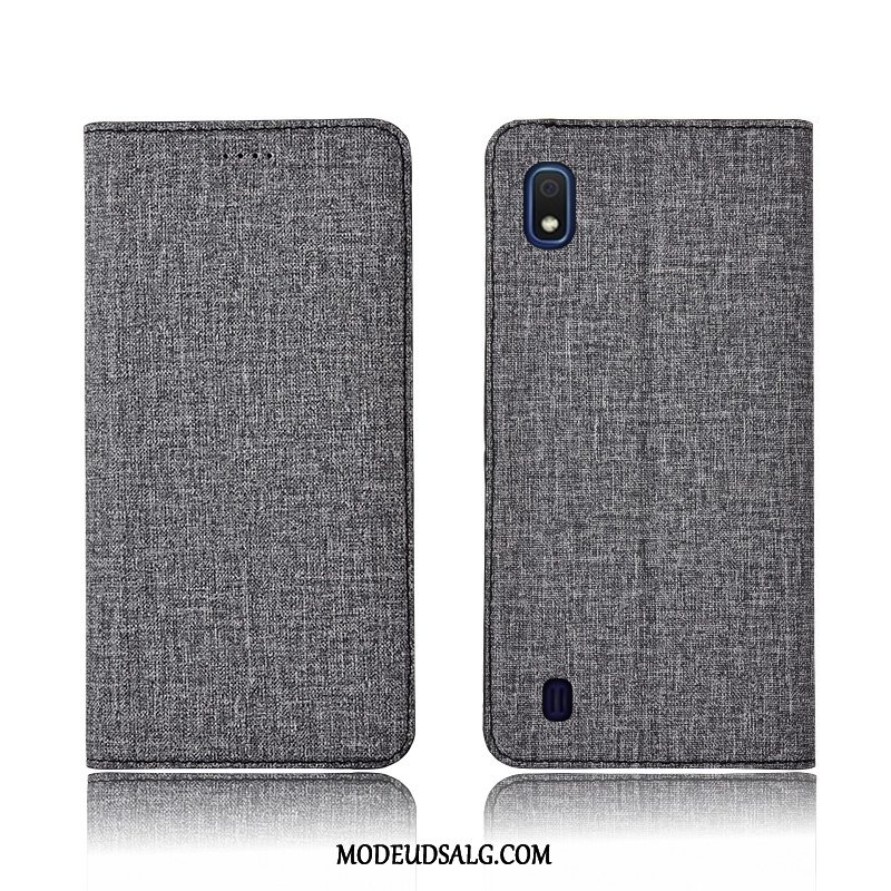 Samsung Galaxy A10 Etui / Cover Bomuld Og Linned Ny Lædertaske Lyserød Clamshell