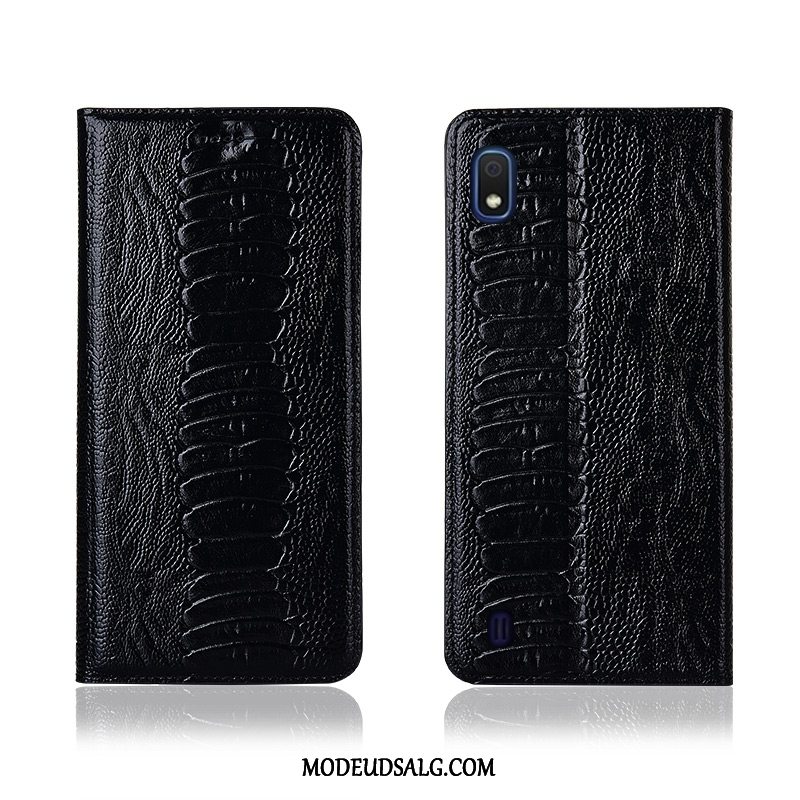 Samsung Galaxy A10 Etui Nubuck Ægte Læder Rød Blød Fugl