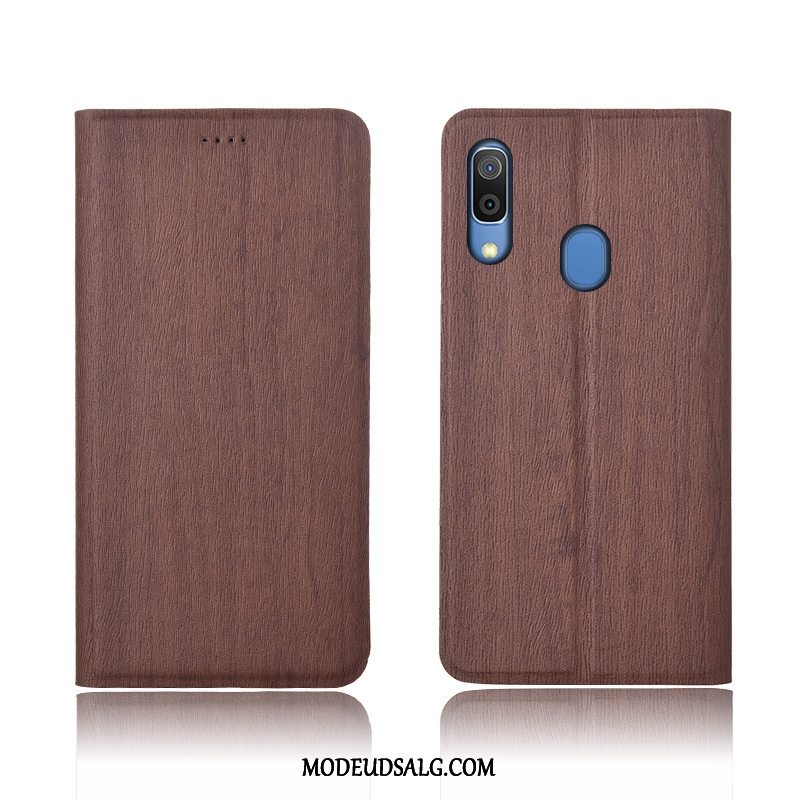 Samsung Galaxy A20e Etui Alt Inklusive Anti-fald Mønster Nubuck Cover