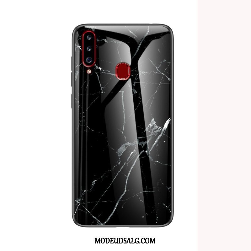 Samsung Galaxy A20s Etui Blød Stor Trendy Hård Glas