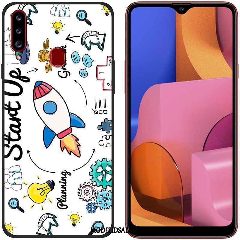 Samsung Galaxy A20s Etui Cover Anti-fald Blød Klud Malet