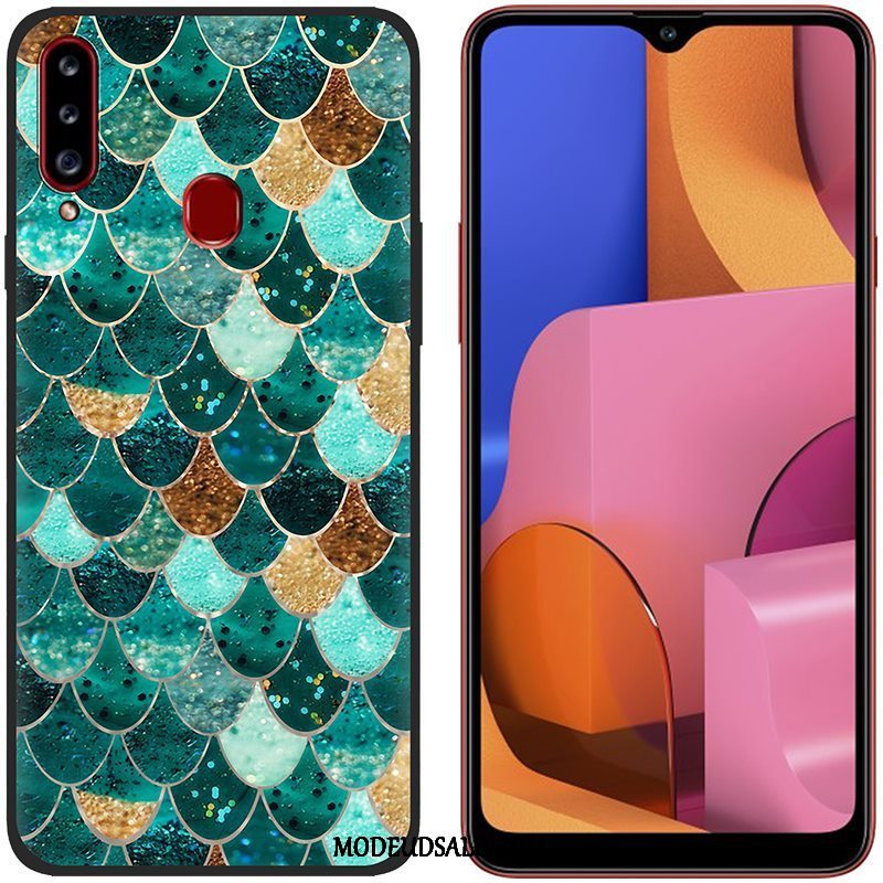 Samsung Galaxy A20s Etui Cover Anti-fald Blød Klud Malet