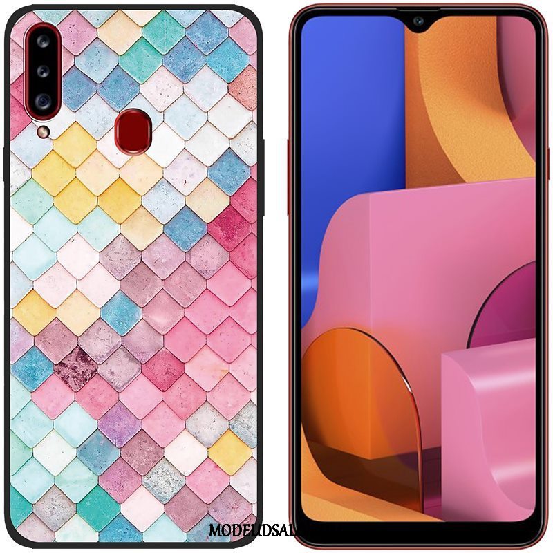 Samsung Galaxy A20s Etui Cover Anti-fald Blød Klud Malet