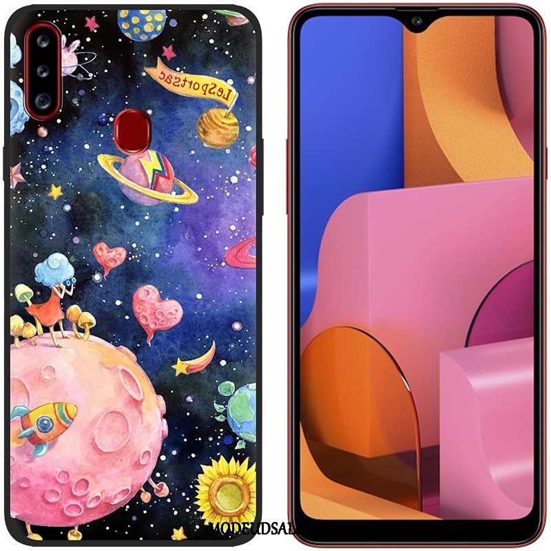 Samsung Galaxy A20s Etui Cover Anti-fald Blød Klud Malet