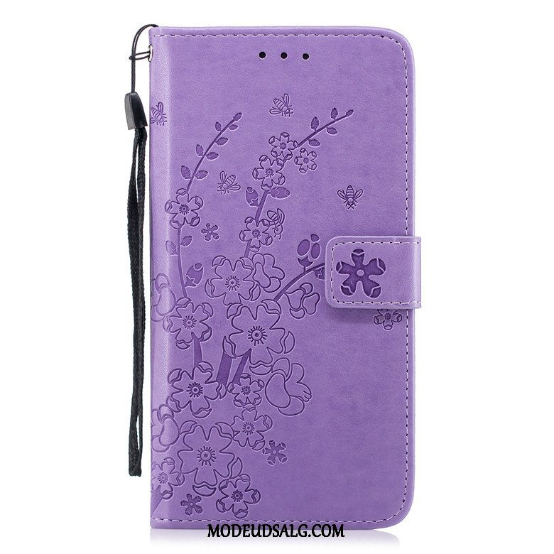 Samsung Galaxy A20s Etui / Cover Folio Beskyttelse Lilla Lædertaske Blød