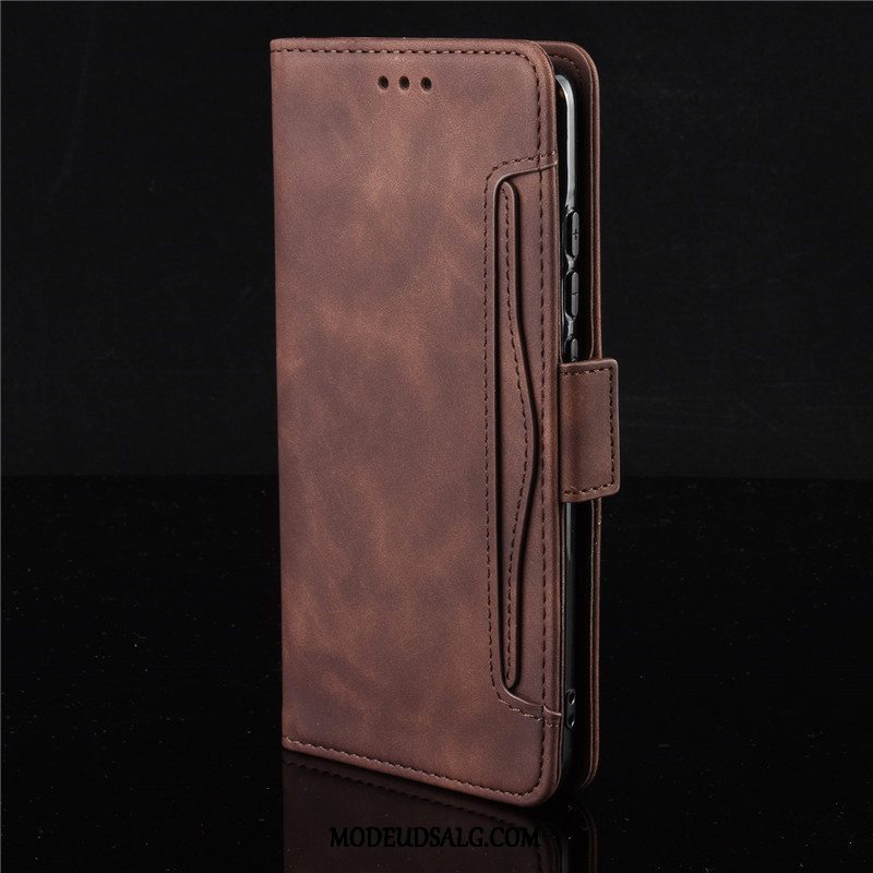 Samsung Galaxy A20s Etui Folio Brun Lædertaske Cover Tegnebog