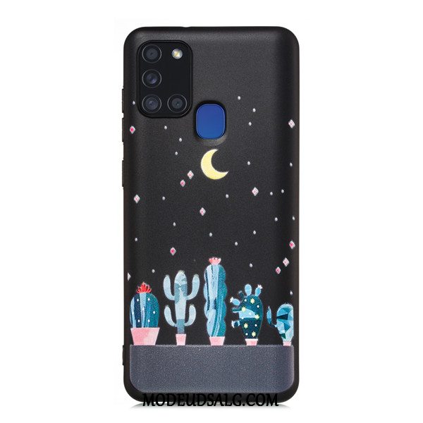 Samsung Galaxy A21s Etui Alt Inklusive Cover Sort Anti-fald Cartoon