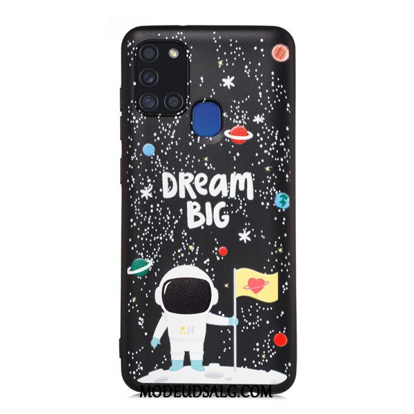 Samsung Galaxy A21s Etui Alt Inklusive Cover Sort Anti-fald Cartoon