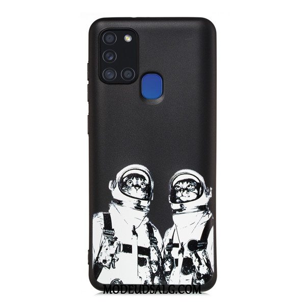 Samsung Galaxy A21s Etui Alt Inklusive Cover Sort Anti-fald Cartoon