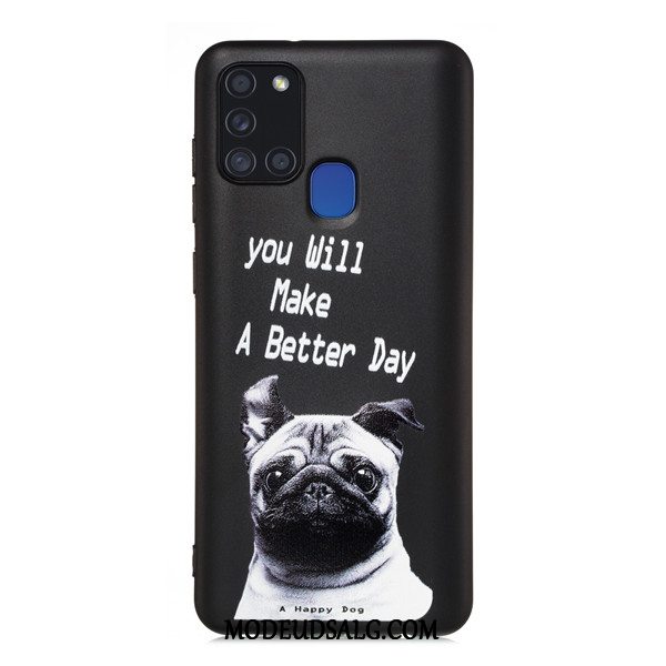 Samsung Galaxy A21s Etui Alt Inklusive Cover Sort Anti-fald Cartoon