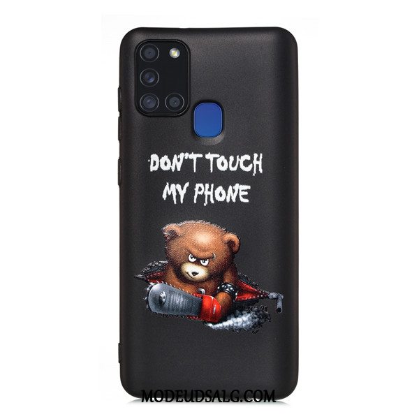 Samsung Galaxy A21s Etui Alt Inklusive Cover Sort Anti-fald Cartoon