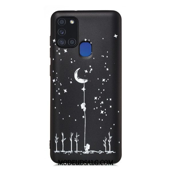 Samsung Galaxy A21s Etui Alt Inklusive Cover Sort Anti-fald Cartoon