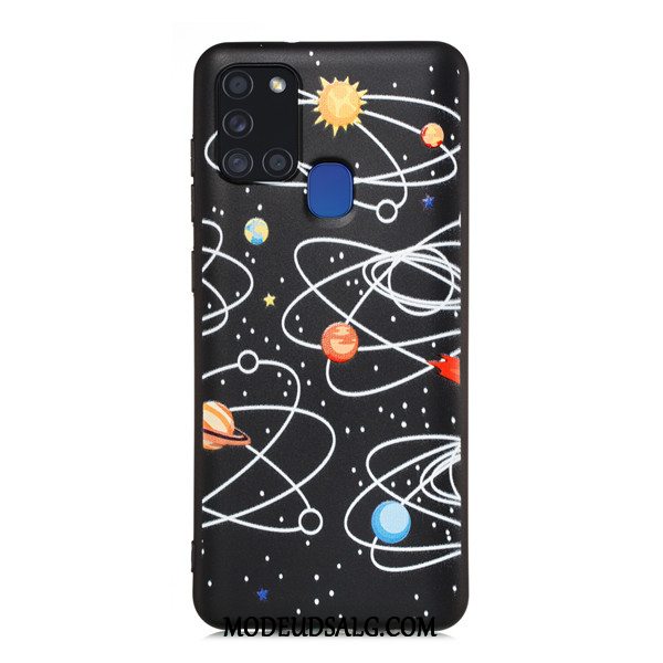 Samsung Galaxy A21s Etui Alt Inklusive Cover Sort Anti-fald Cartoon