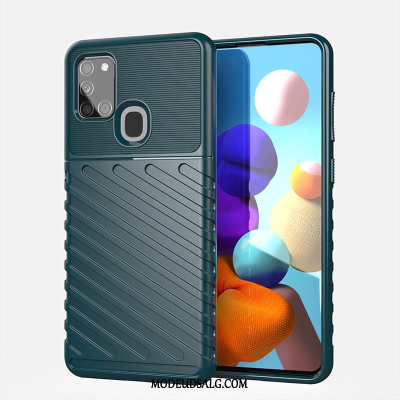 Samsung Galaxy A21s Etui / Cover Anti-fald Beskyttelse Grøn Europa