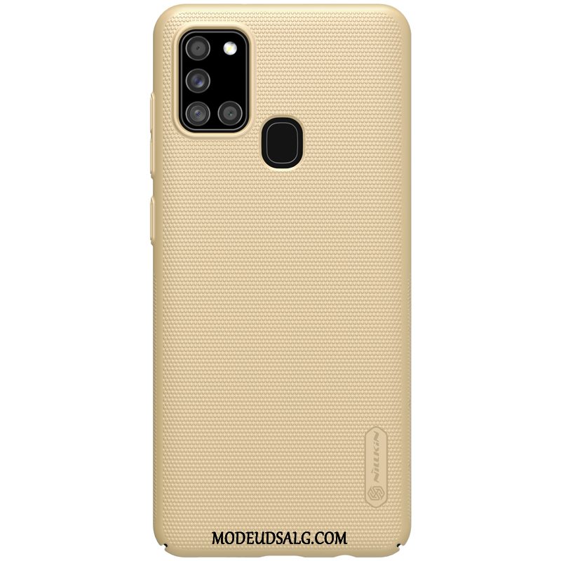 Samsung Galaxy A21s Etui Cover Hård Nubuck Anti-fald Guld