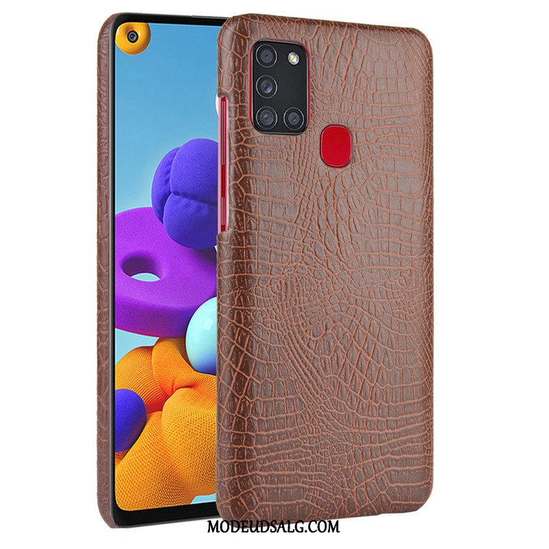 Samsung Galaxy A21s Etui / Cover Mørkeblå Læder Kvalitet Bagdæksel