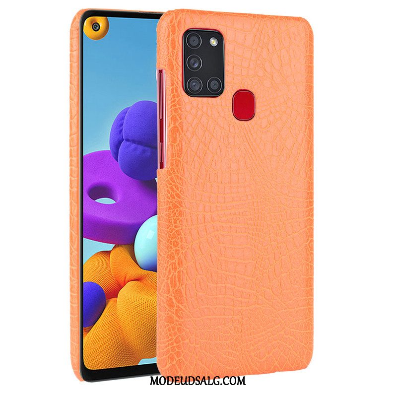 Samsung Galaxy A21s Etui / Cover Mørkeblå Læder Kvalitet Bagdæksel