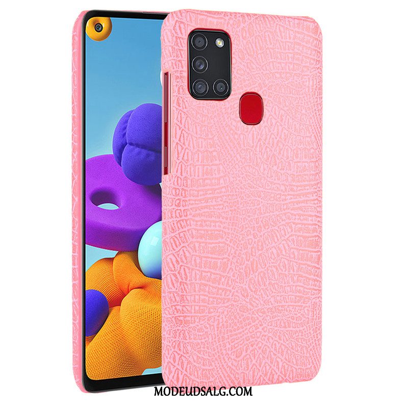 Samsung Galaxy A21s Etui / Cover Mørkeblå Læder Kvalitet Bagdæksel