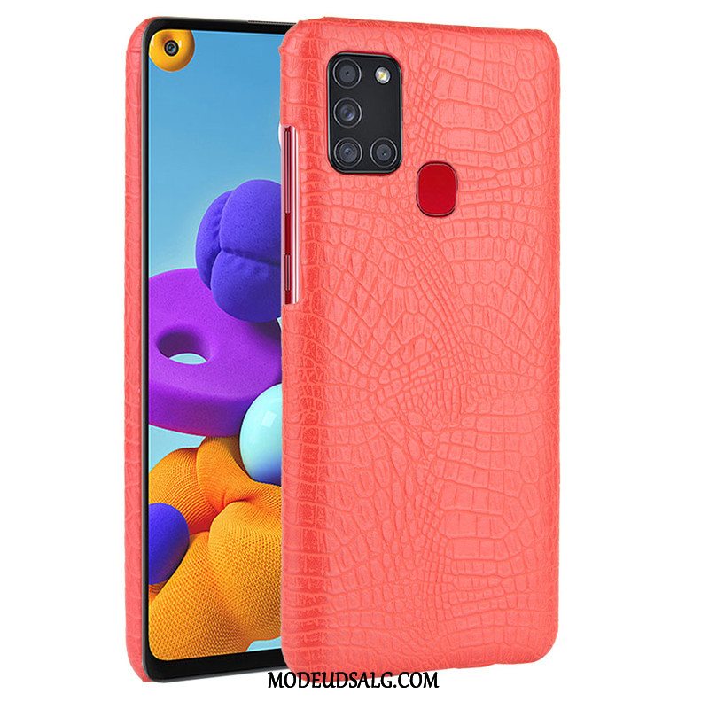 Samsung Galaxy A21s Etui / Cover Mørkeblå Læder Kvalitet Bagdæksel