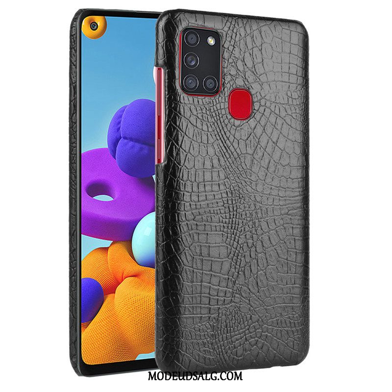 Samsung Galaxy A21s Etui / Cover Mørkeblå Læder Kvalitet Bagdæksel