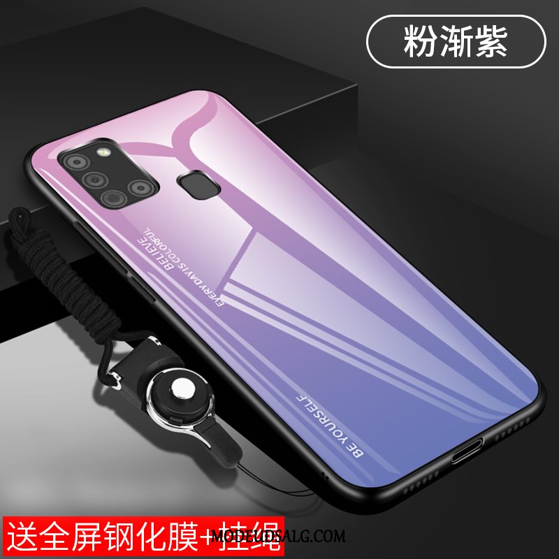 Samsung Galaxy A21s Etui Cover Silikone Grøn Gradient Elskeren