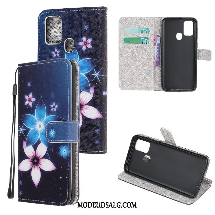 Samsung Galaxy A21s Etui Lædertaske Beskyttelse Sort Cover Cartoon