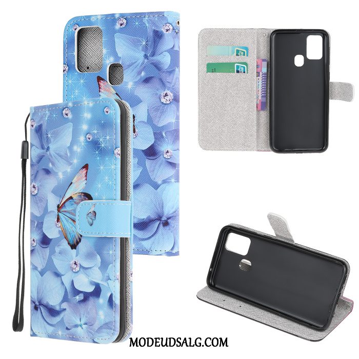 Samsung Galaxy A21s Etui Lædertaske Beskyttelse Sort Cover Cartoon