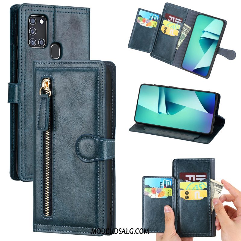 Samsung Galaxy A21s Etui Lædertaske Business Clamshell Trend Anti-fald