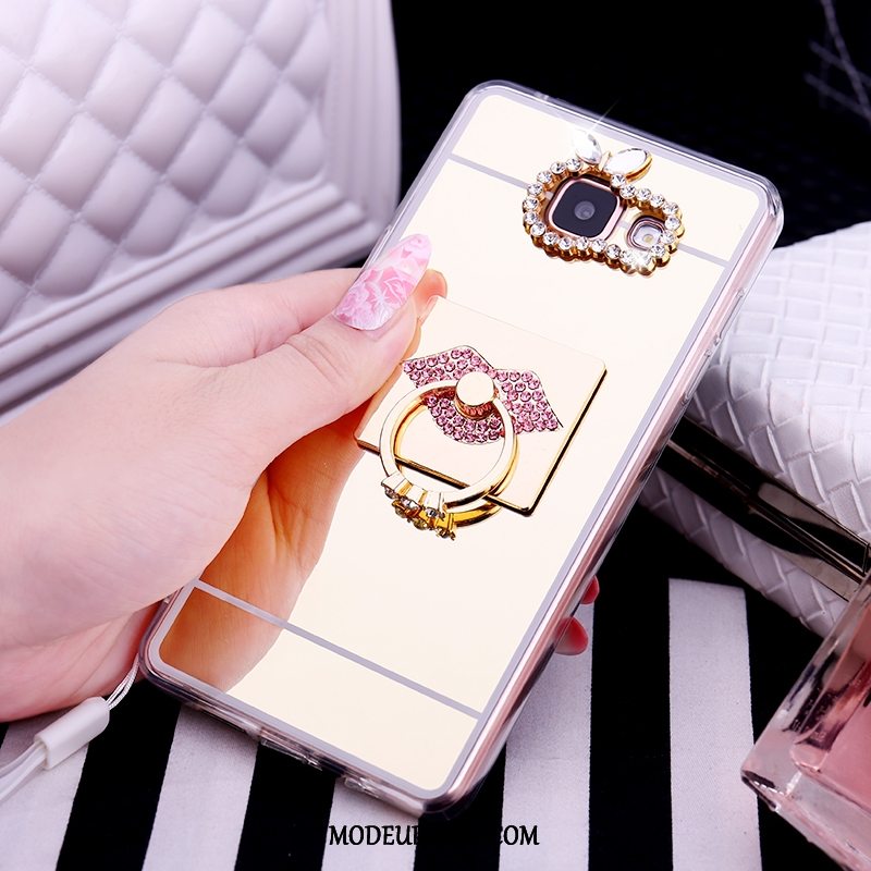 Samsung Galaxy A3 2017 Etui Beskyttelse Rosa Guld Butterfly Anti-fald Cover