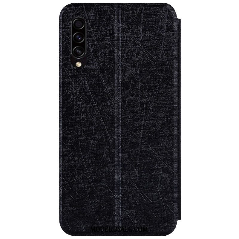 Samsung Galaxy A30s Etui / Cover Folio Sølv Anti-fald Lædertaske