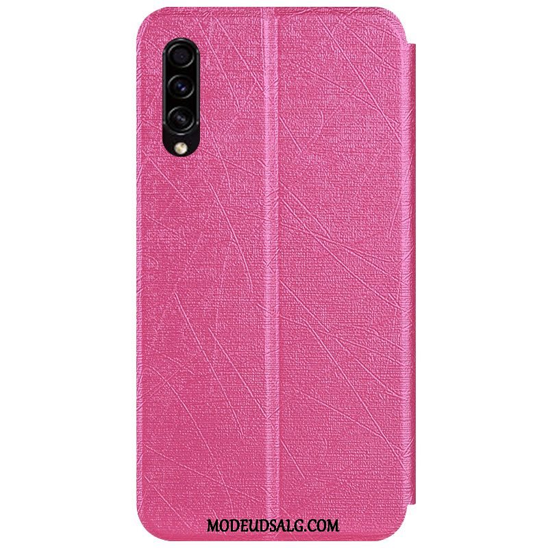 Samsung Galaxy A30s Etui / Cover Folio Sølv Anti-fald Lædertaske