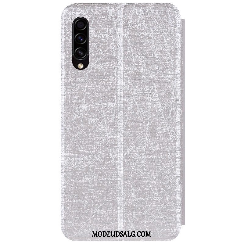 Samsung Galaxy A30s Etui / Cover Folio Sølv Anti-fald Lædertaske