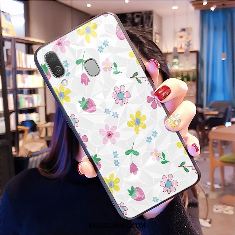 Samsung Galaxy A40 Etui Alt Inklusive Rombe Grøn Mønster Cover