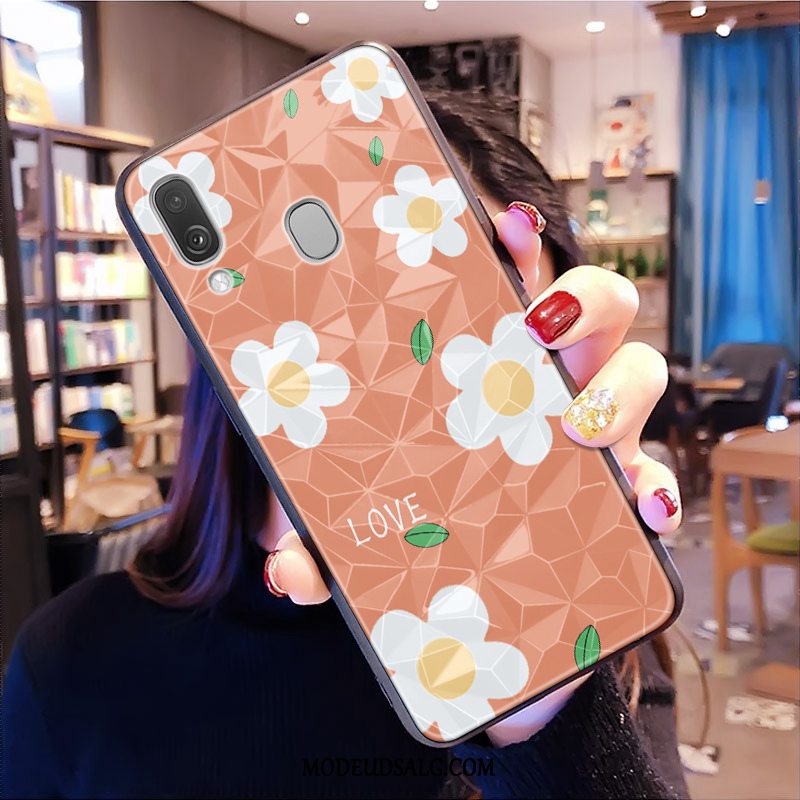 Samsung Galaxy A40 Etui Alt Inklusive Rombe Grøn Mønster Cover