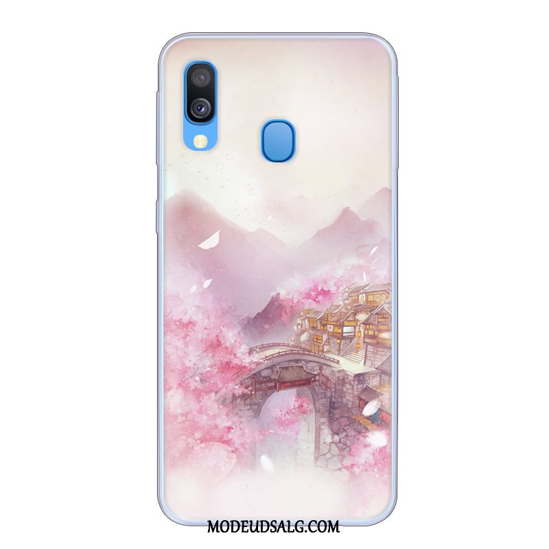 Samsung Galaxy A40 Etui Anti-fald Blå Beskyttelse Cover Cartoon