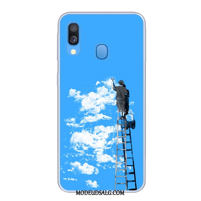 Samsung Galaxy A40 Etui Anti-fald Blå Beskyttelse Cover Cartoon