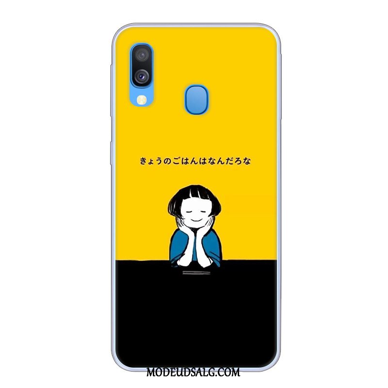 Samsung Galaxy A40 Etui Anti-fald Blå Beskyttelse Cover Cartoon