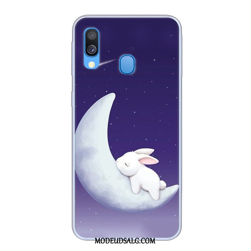 Samsung Galaxy A40 Etui Anti-fald Blå Beskyttelse Cover Cartoon