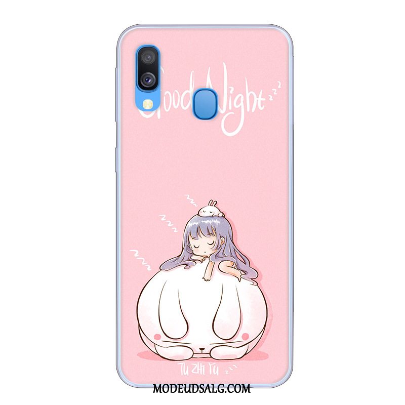 Samsung Galaxy A40 Etui Anti-fald Blå Beskyttelse Cover Cartoon