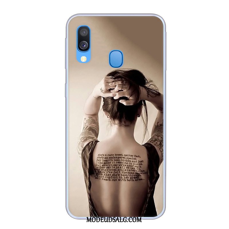 Samsung Galaxy A40 Etui Anti-fald Trend Cover Kreativ Sort