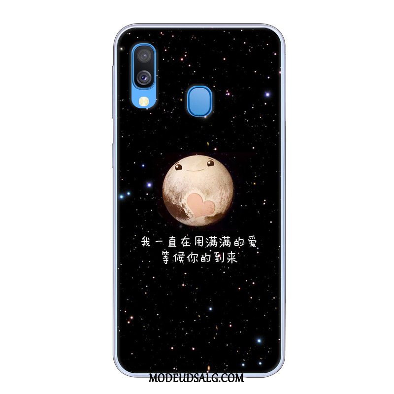 Samsung Galaxy A40 Etui Anti-fald Trend Cover Kreativ Sort