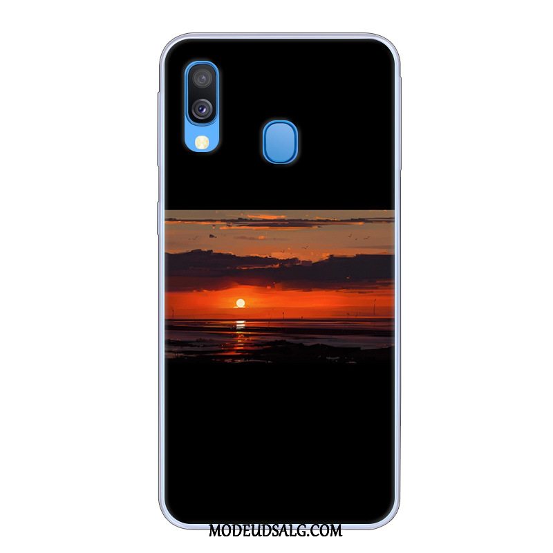 Samsung Galaxy A40 Etui Anti-fald Trend Cover Kreativ Sort